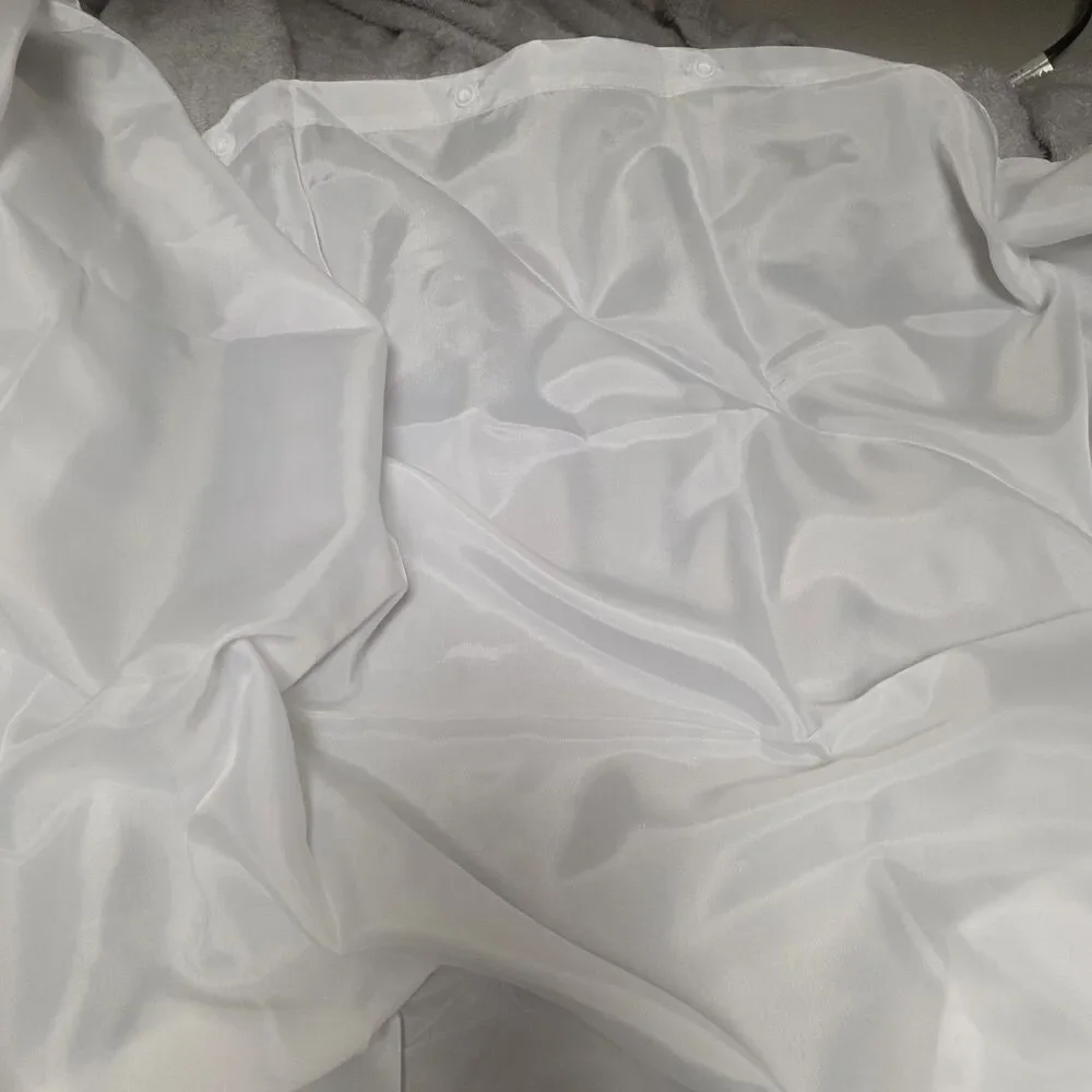 No Hook 70W x 63H Detach Button Liner Snap in Fabric Shower Curtain Replacement